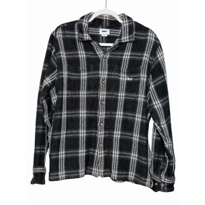 OBEY Men's Large Plaid Heavyweight Cotton Flannel Shirt Jacket Grunge